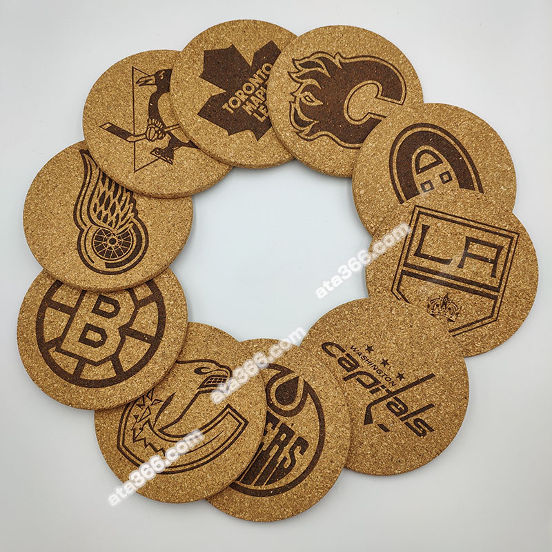 Custom Laser Engraved Cork Coasters with Business Logo